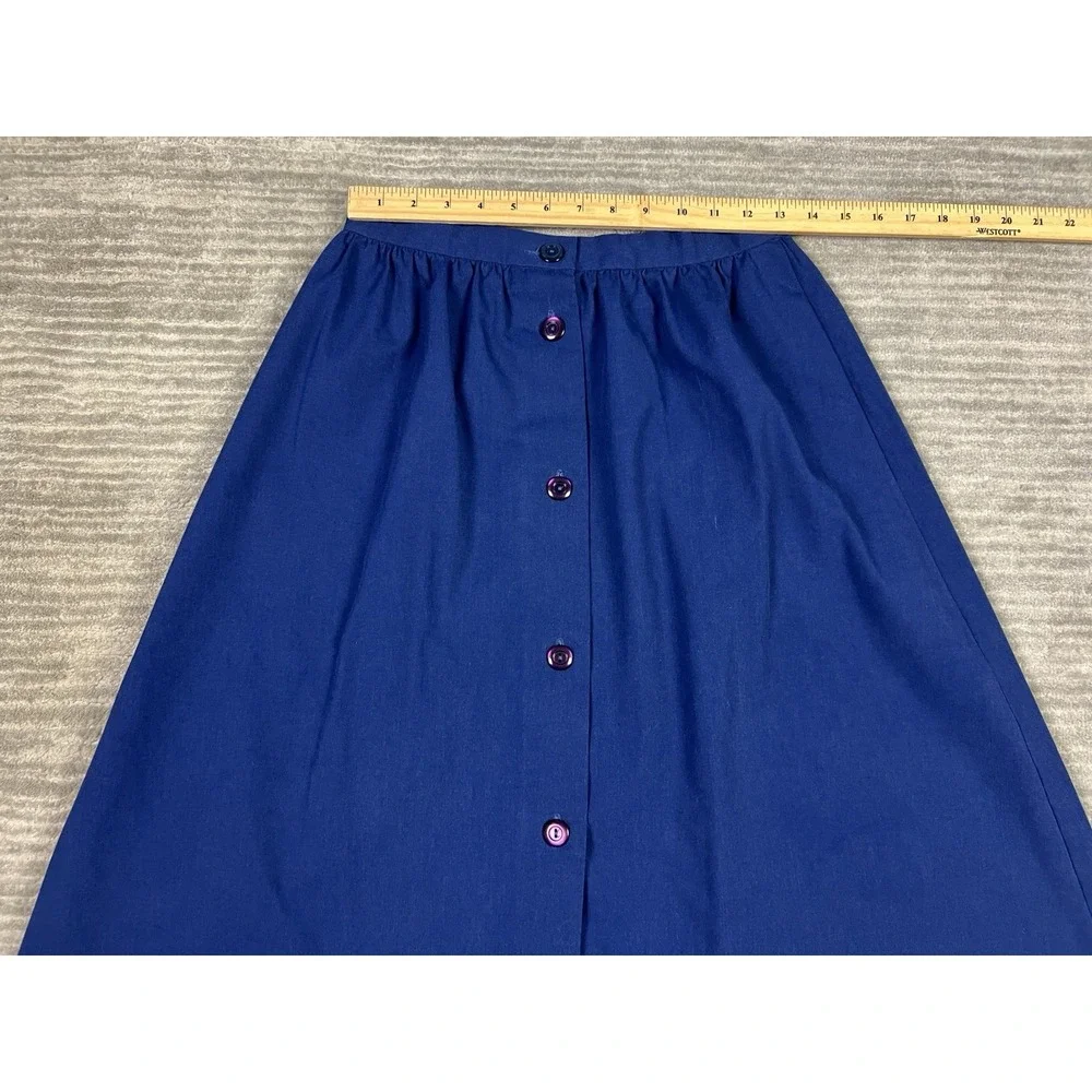 Brenda Johns Skirt Womens‎ Medium Blue A-Line Polyester Blend Midi Made in USA